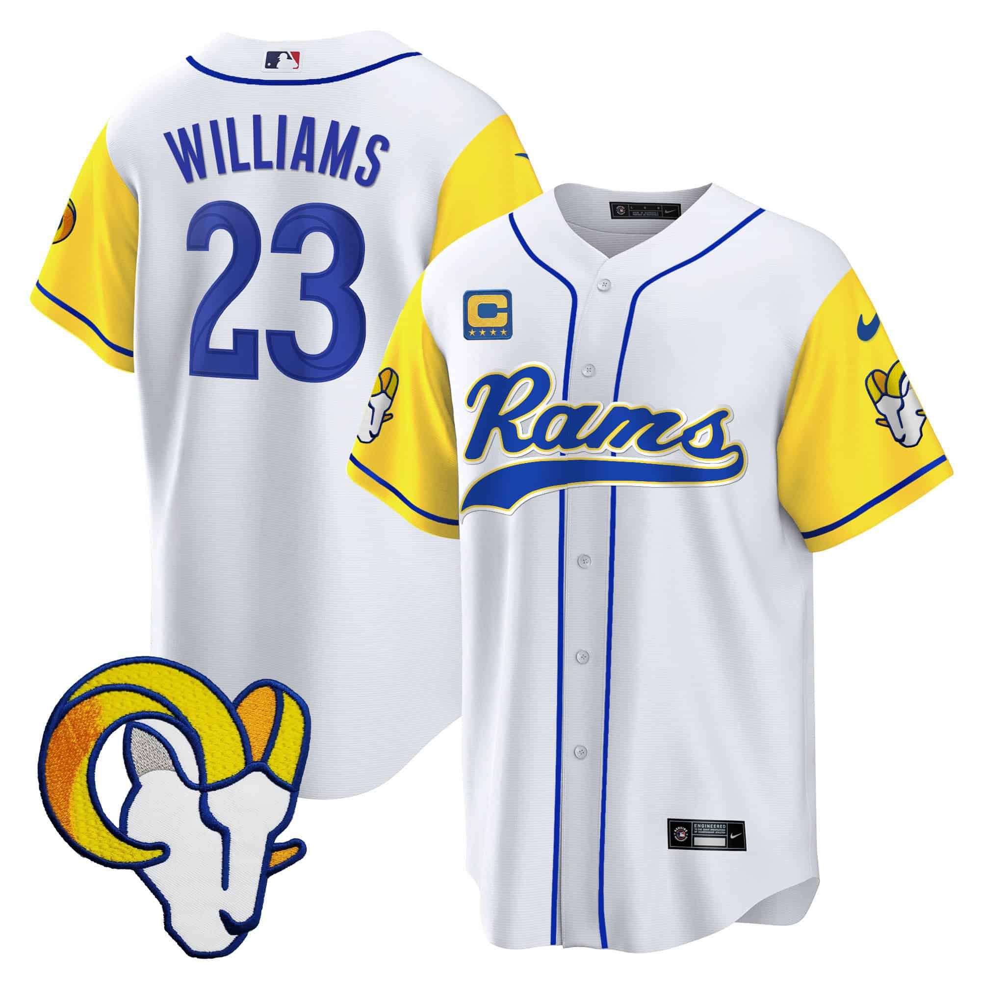 Men Los Angeles Rams #23 Williams White 2024 Nike Baseball NFL Jersey